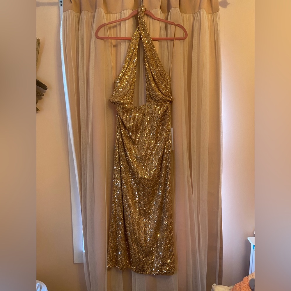 Ronny Kobo Zack Sequin Halter Midi Dress - Picture 6 of 9